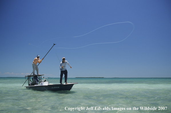 Guide and angler fishing