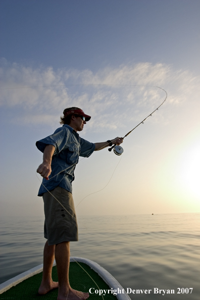 Flyfisherman tarpon fishing