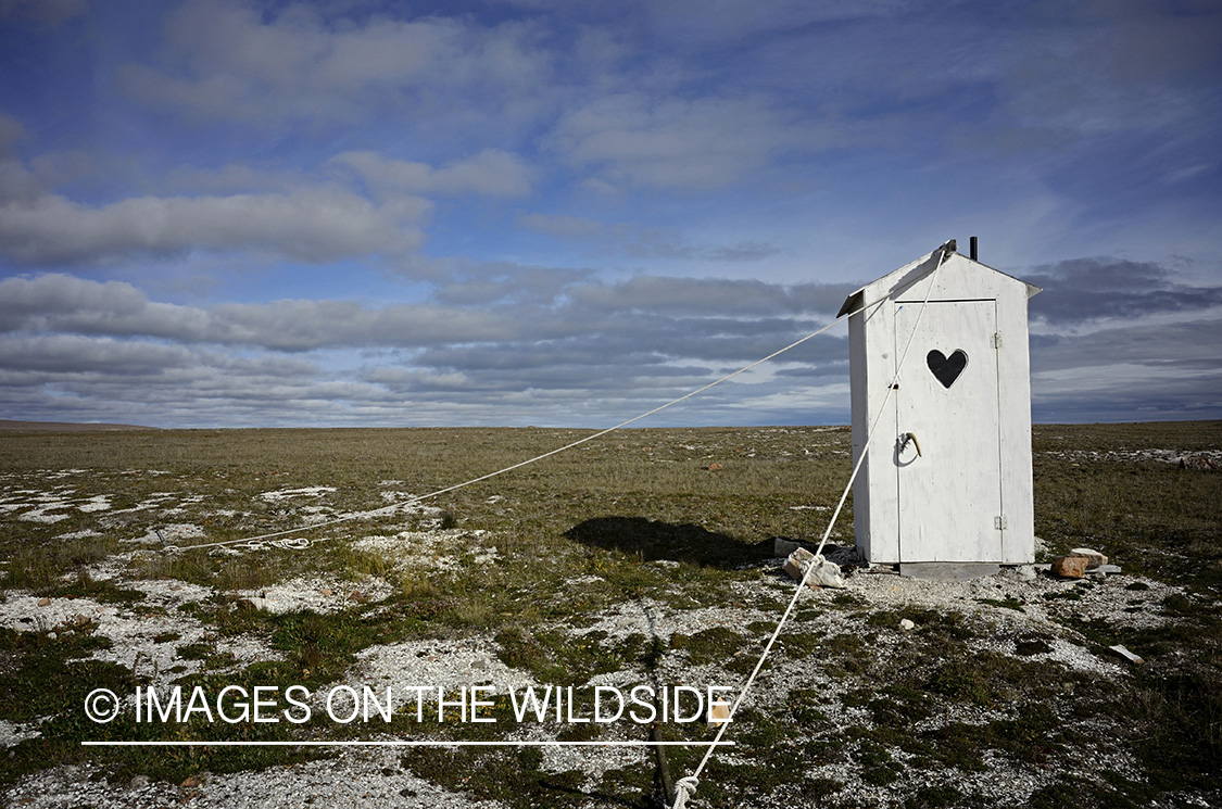 Outhouse on Arctic tundra.