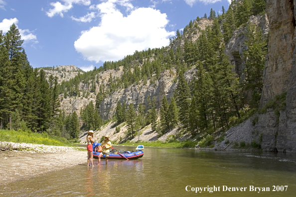 Rafters and flyfishermen on Smith River.