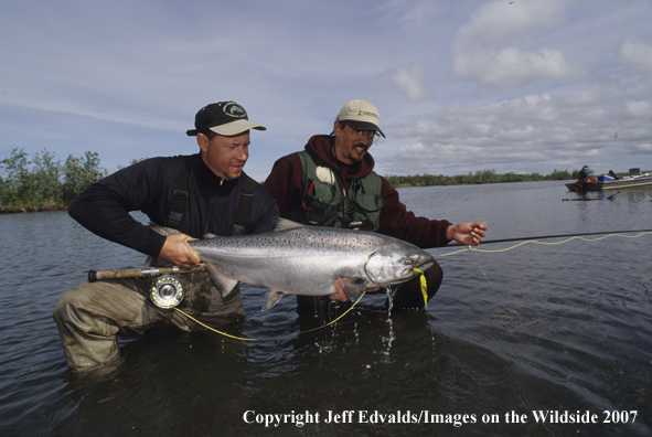 Flyfishermen with nice King Salmon