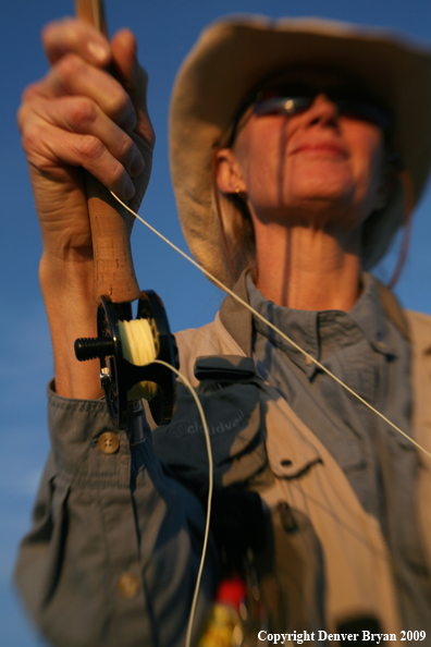 Woman flyfishing