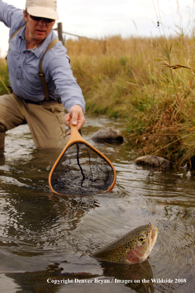 Flyfisherman fishing warm springs