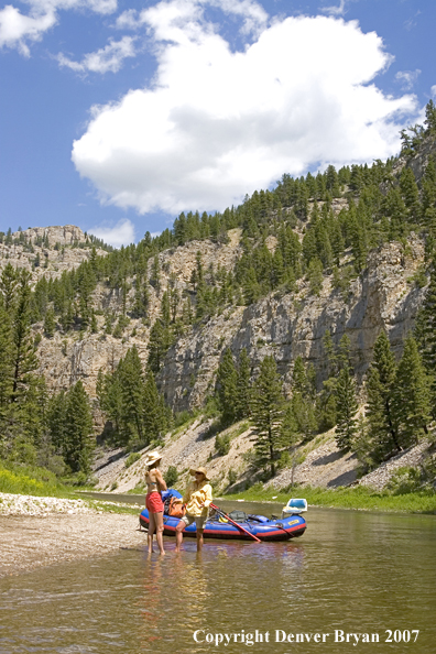 Rafters and flyfishermen on Smith River.