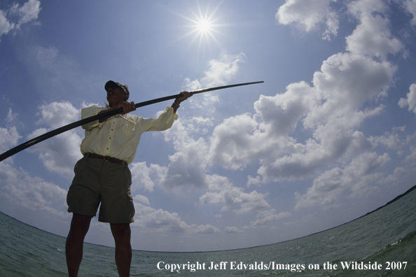 Guide poling under hot sun