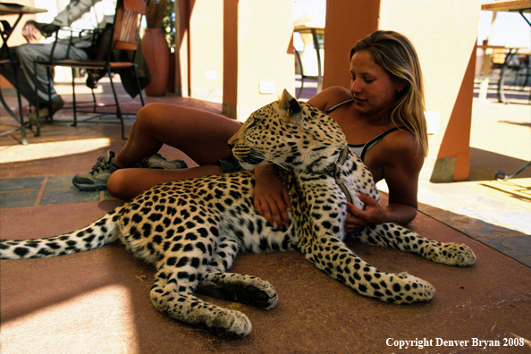 Woman with Leopard