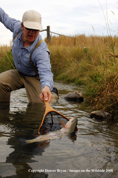 Flyfisherman fishing warm springs