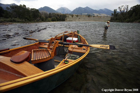 Flyfisherman with Driftboat