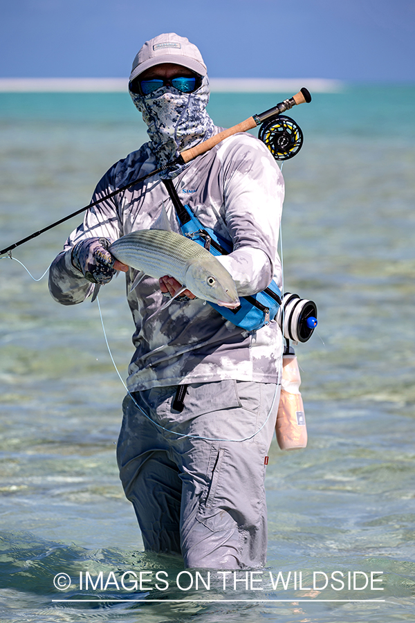 Flyfisherman with bonefish.