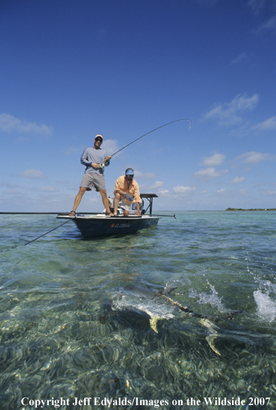 Angler playing Jack Crevalle