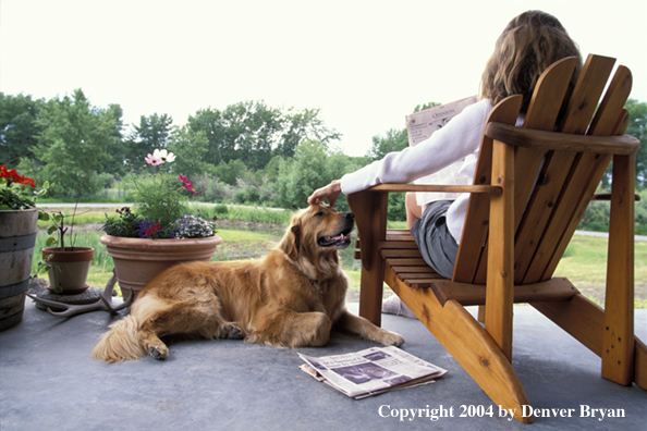 Woman with golden Retriever