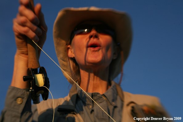 Woman flyfishing