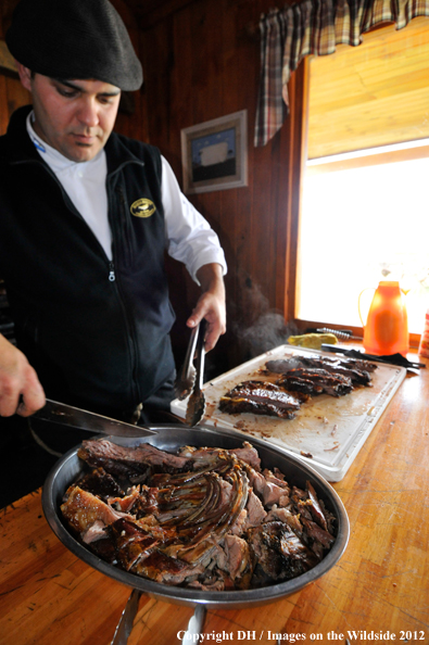 Kitchen of flyfishing lodge in Argentina/Chile. 