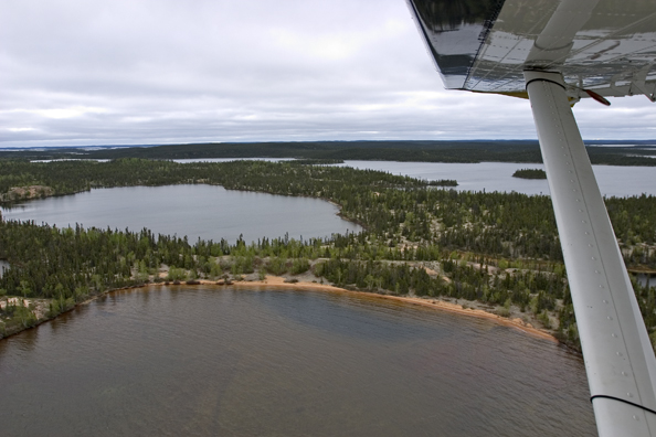 Aerial view of lake.  