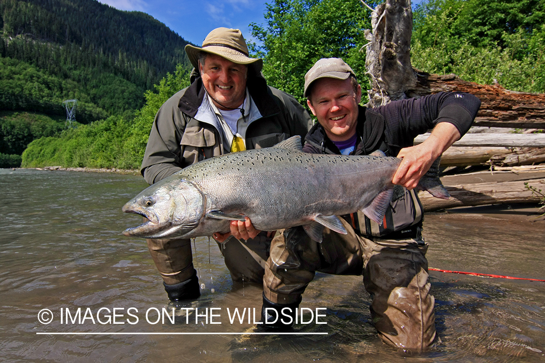 Flyfishermen with King Salmon in British Colombia.