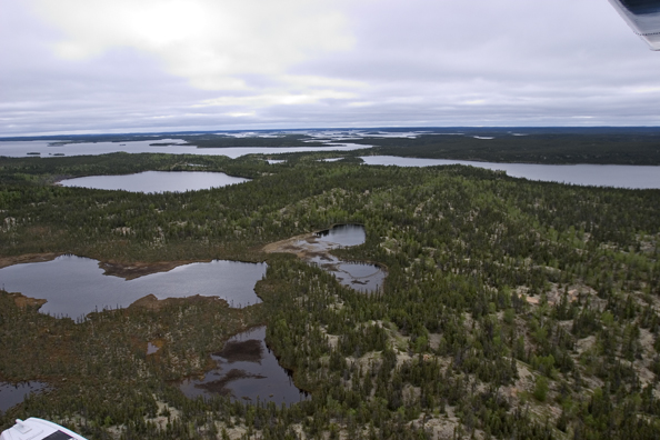 Aerial view of lake.  