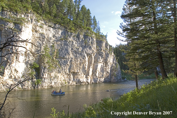 Rafters and flyfishermen on Smith River.