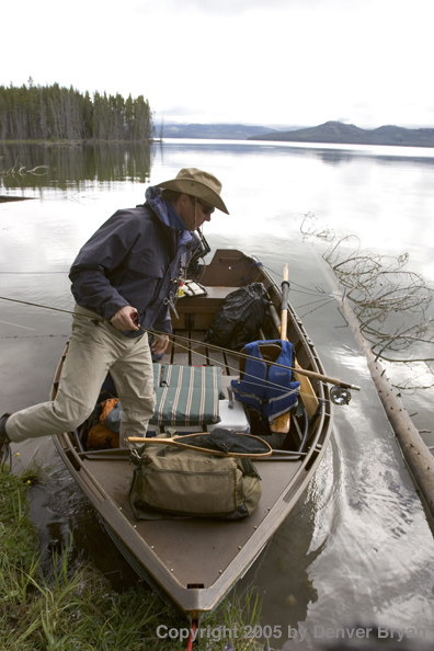 Flyfisherman with driftboat.