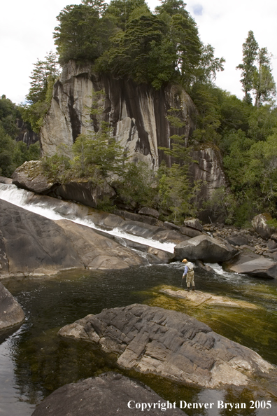 Flyfisherman in Chile.