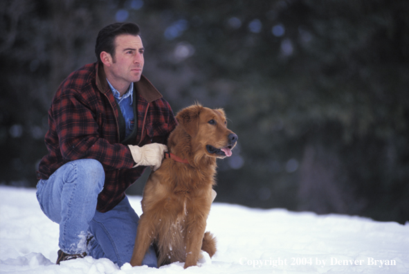 Man with golden Retriever