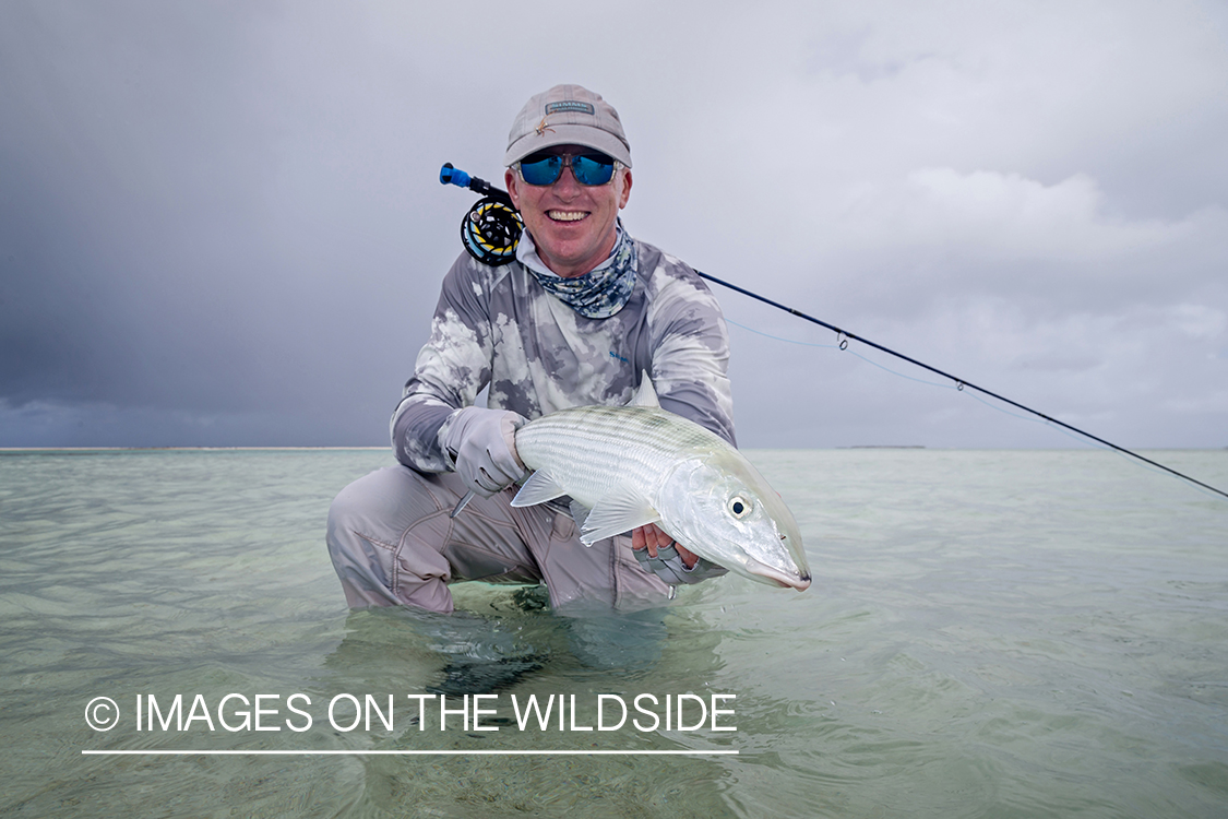 Flyfisherman with bonefish.
