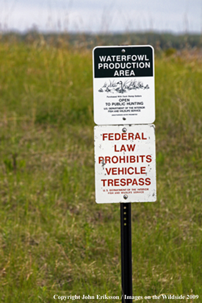 Signs posted on wetlands