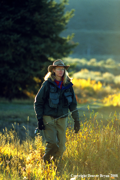 Flyfisherwoman with rod