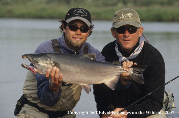 Flyfishermen with nice Silver Salmon