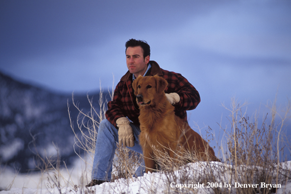 Man with golden Retriever