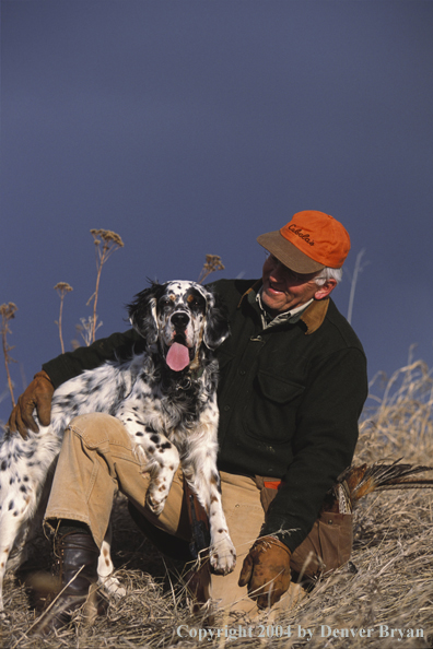 Upland bird hunter with English Setter.