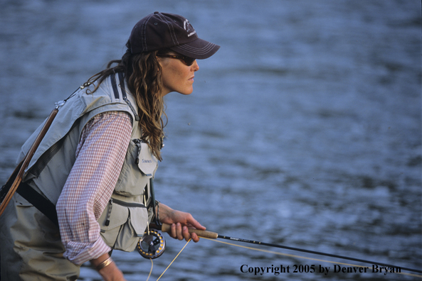 Flyfisher fishing caddis hatch.  