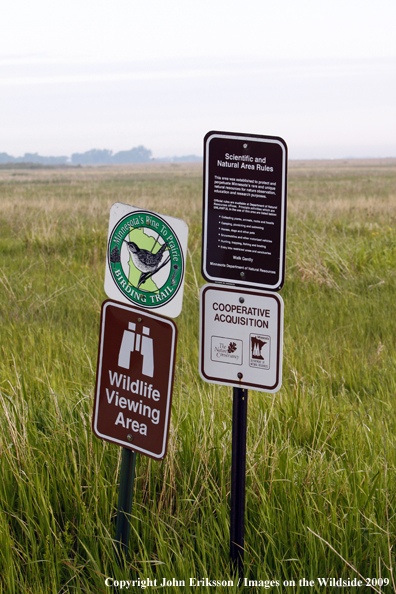 Signs posted on wetlands