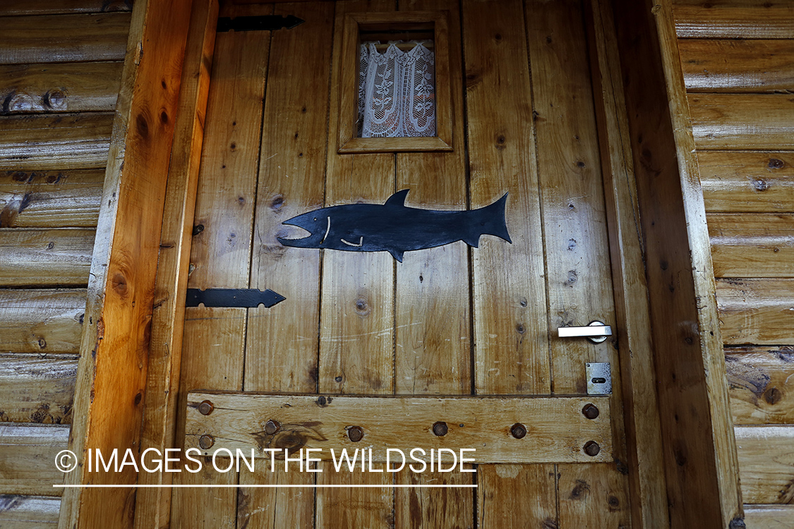 Door of Las Pampas Lodge (flyfishing) Patagonia, Argentina.