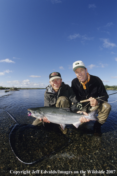 Flyfishermen with nice Silver Salmon