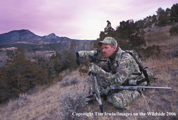 Big game hunter glassing.