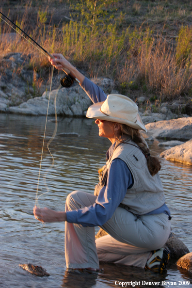 Woman flyfishing