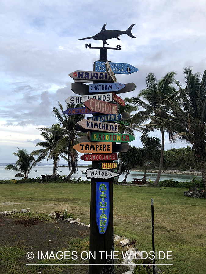 Signs on Aitutaki Island.