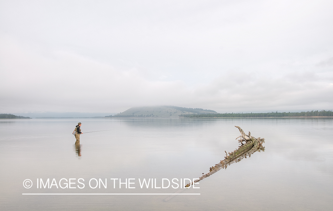 Flyfisherman on Hebgen Lake, MT.