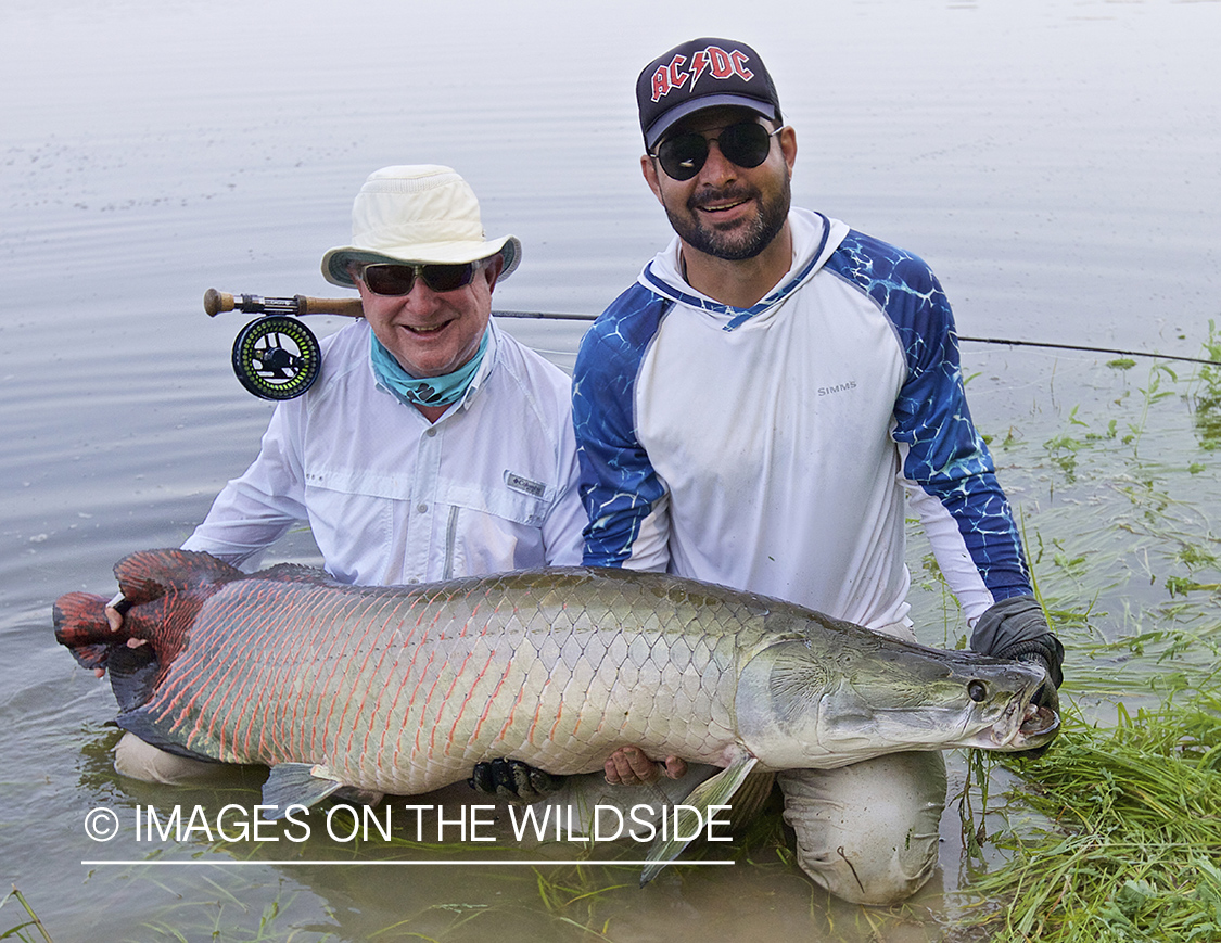 Flyfishermen with arapaima.