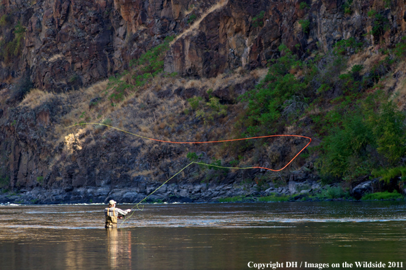 Flyfisherman spey casting. 