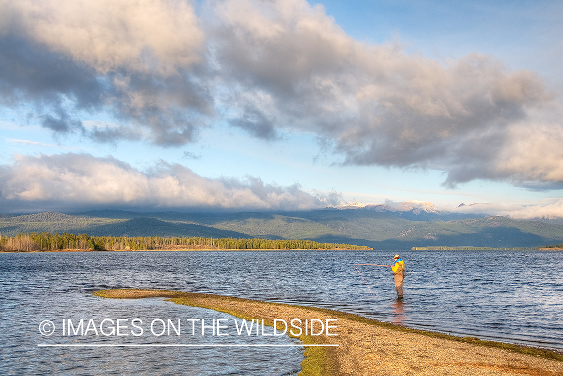 Flyfisherman on Hebgen Lake, MT.