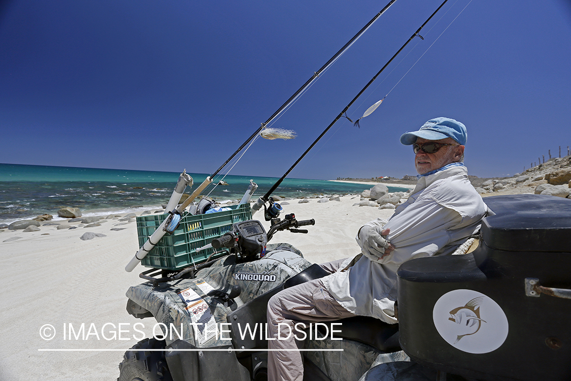 Chasing roosterfish on Baja Peninsula, Mexico.