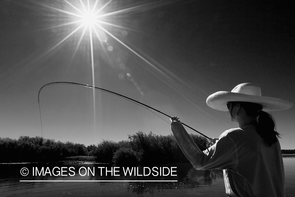 Flyfishing woman. 