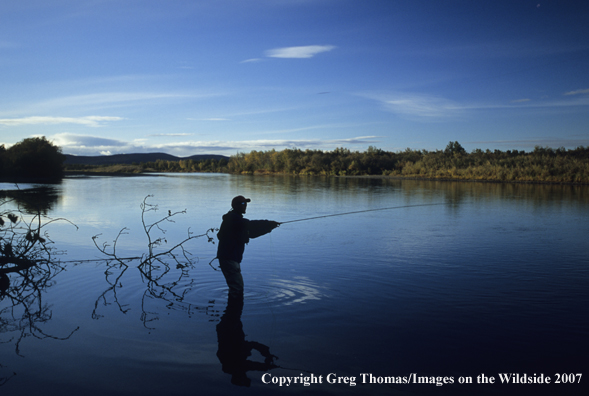 Flyfisherman on creek