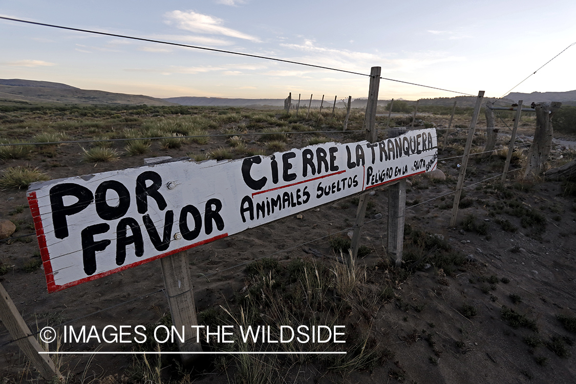 Sign in Patagonia, Argentina.