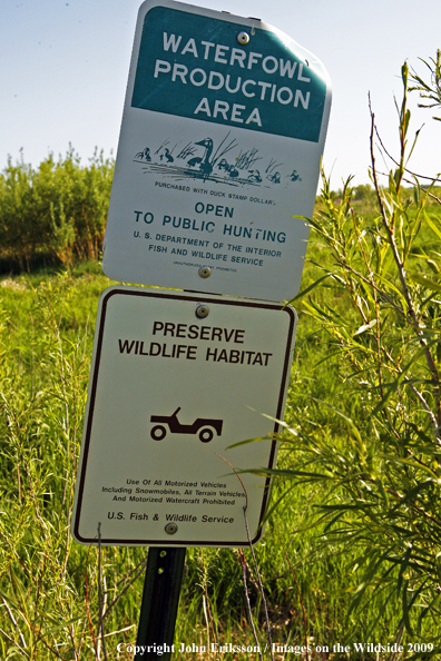 Signs posted on wetlands