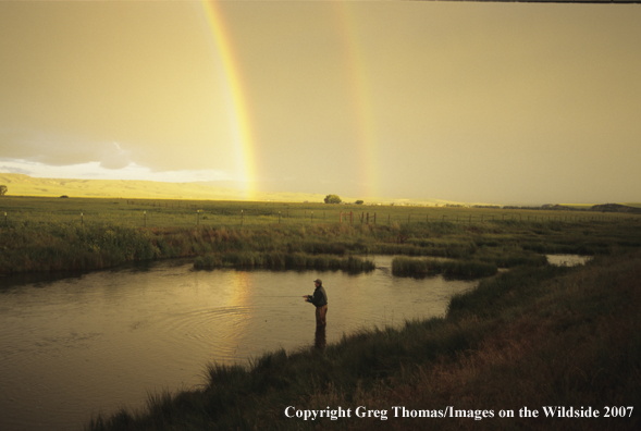 Flyfisherman on creek