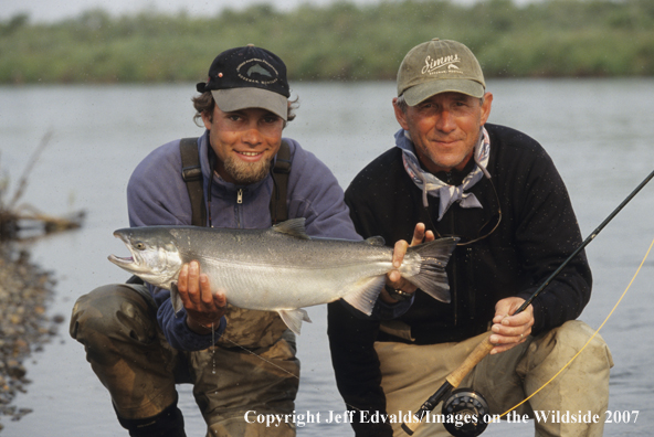 Flyfishermen with nice Silver Salmon