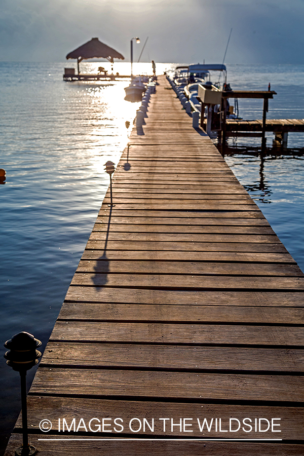 Dock leading to flats boats.