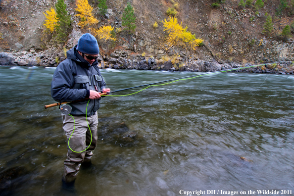 Flyfisherman with spey rod. 